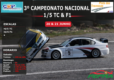 3ª Prova do Campeonato Nacional 1/5 TC e Trofeu 1/5 F1